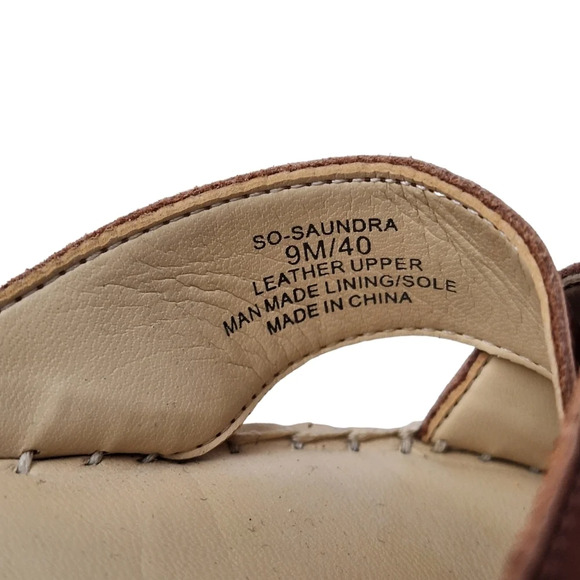 Sole Society Sz9 Brown Saundra Leather CrissCross Ankle Strap Espadrille Sandals - Picture 14 of 16